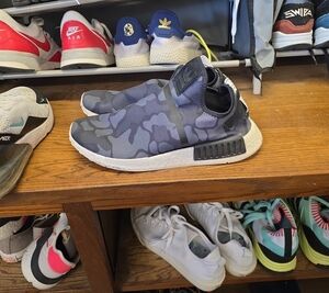 adidas Kids Slip-On Sneakers in Navy Blue Camo